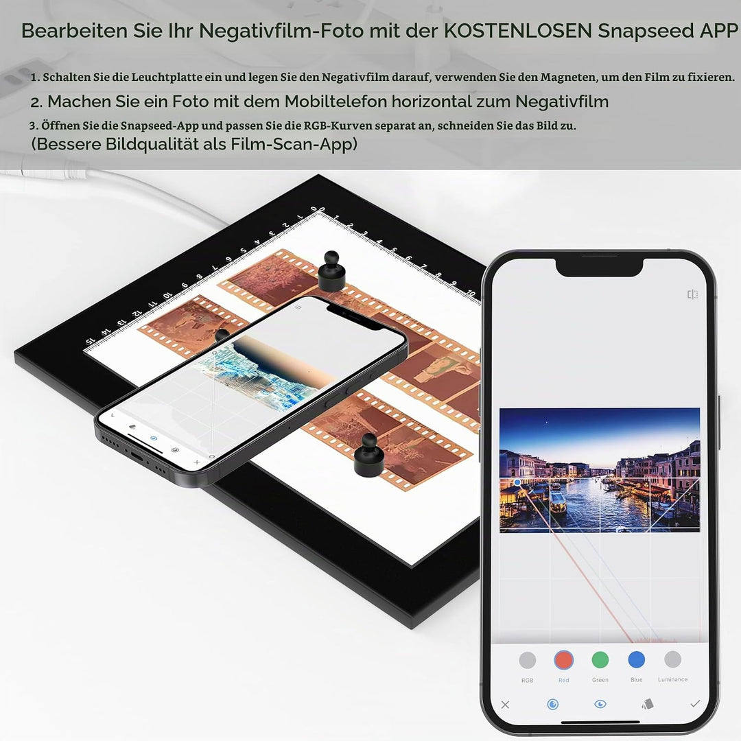 Magnetisch Diascanner Ultradünner Dimmbar LED Leuchtplatte- 21 x 15 Zentimeter-5600K - Hintergrundbe