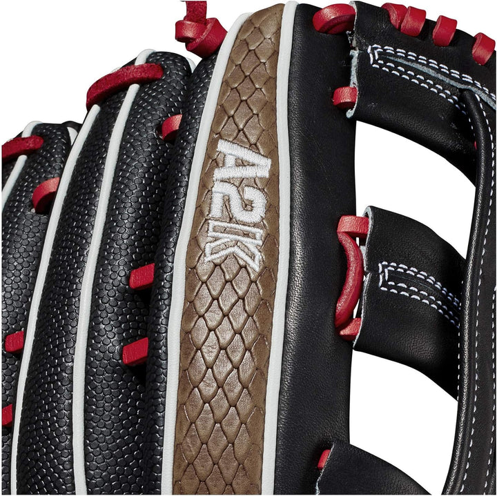 Wilson A2K Baseballhandschuh-Serie Linke Hand Wurf Outfield SuperSkin Handschuh, 32,4 cm, Schwarz/Br