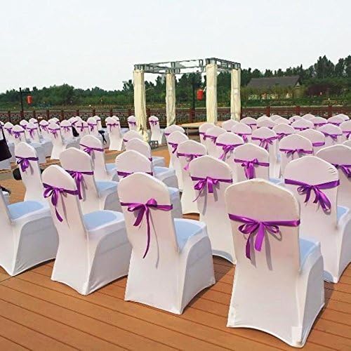 UISEBRT 50 Stück Universell Stuhlhussen Stretch Weiss Stuhlbezüge Moderne für Hochzeiten und Feiern