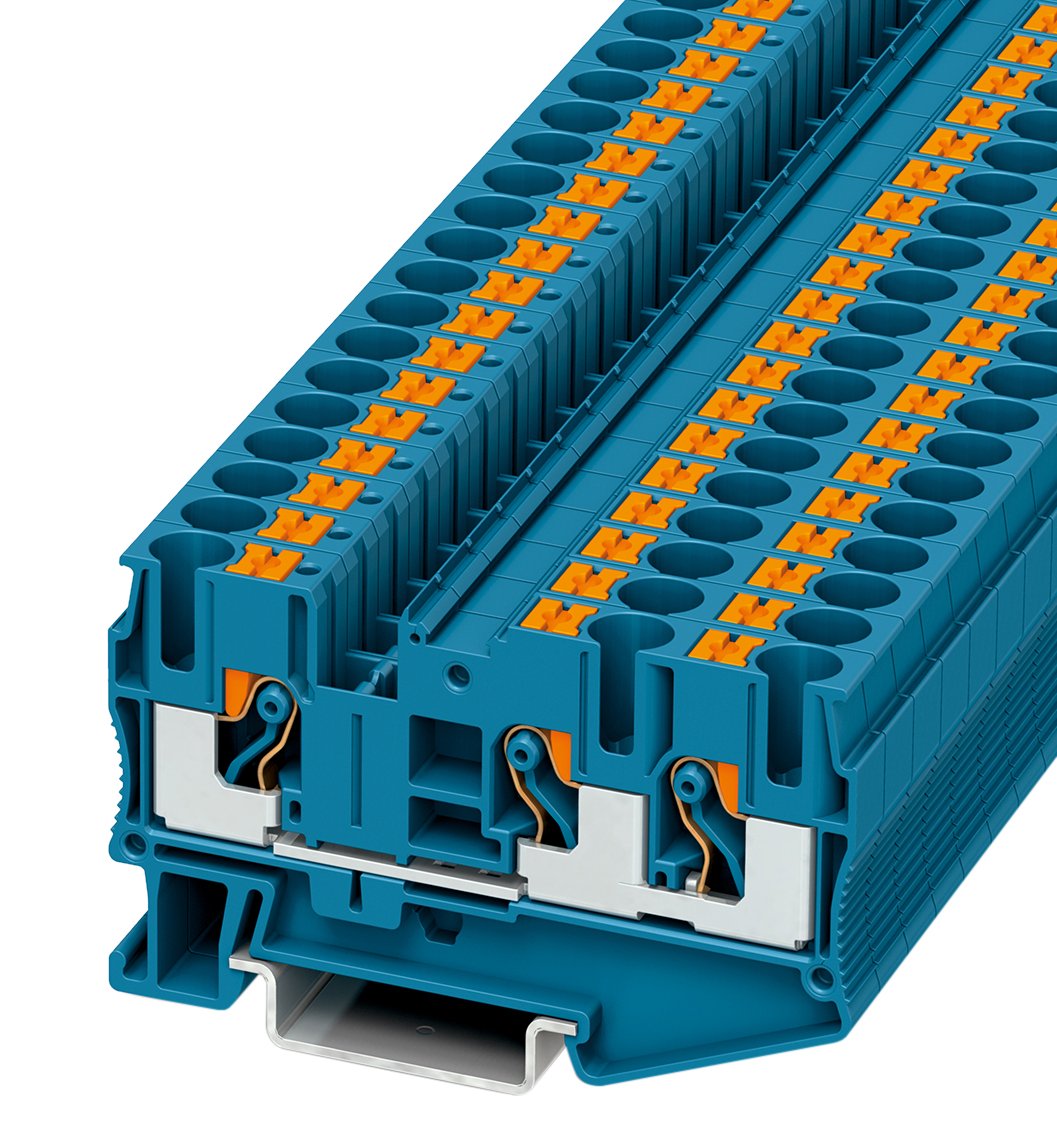 Phoenix Safe Durchgangsklemme PT 6-TWIN BU, 50 Stück, 3211485, Blau