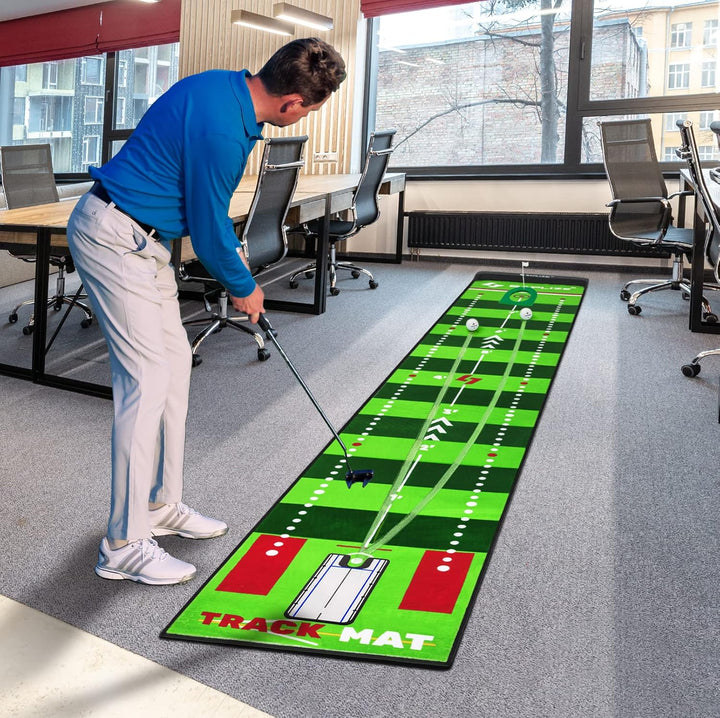 SAPLIZE Golf Putting Matte, Optionen von Bundle A (Trajectory Tracing, mit Mehreren Trainingsmodi) o