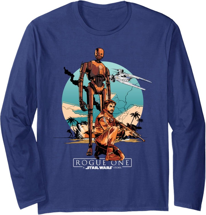 Star Wars Rogue One K-2SO and Cassian Langarmshirt