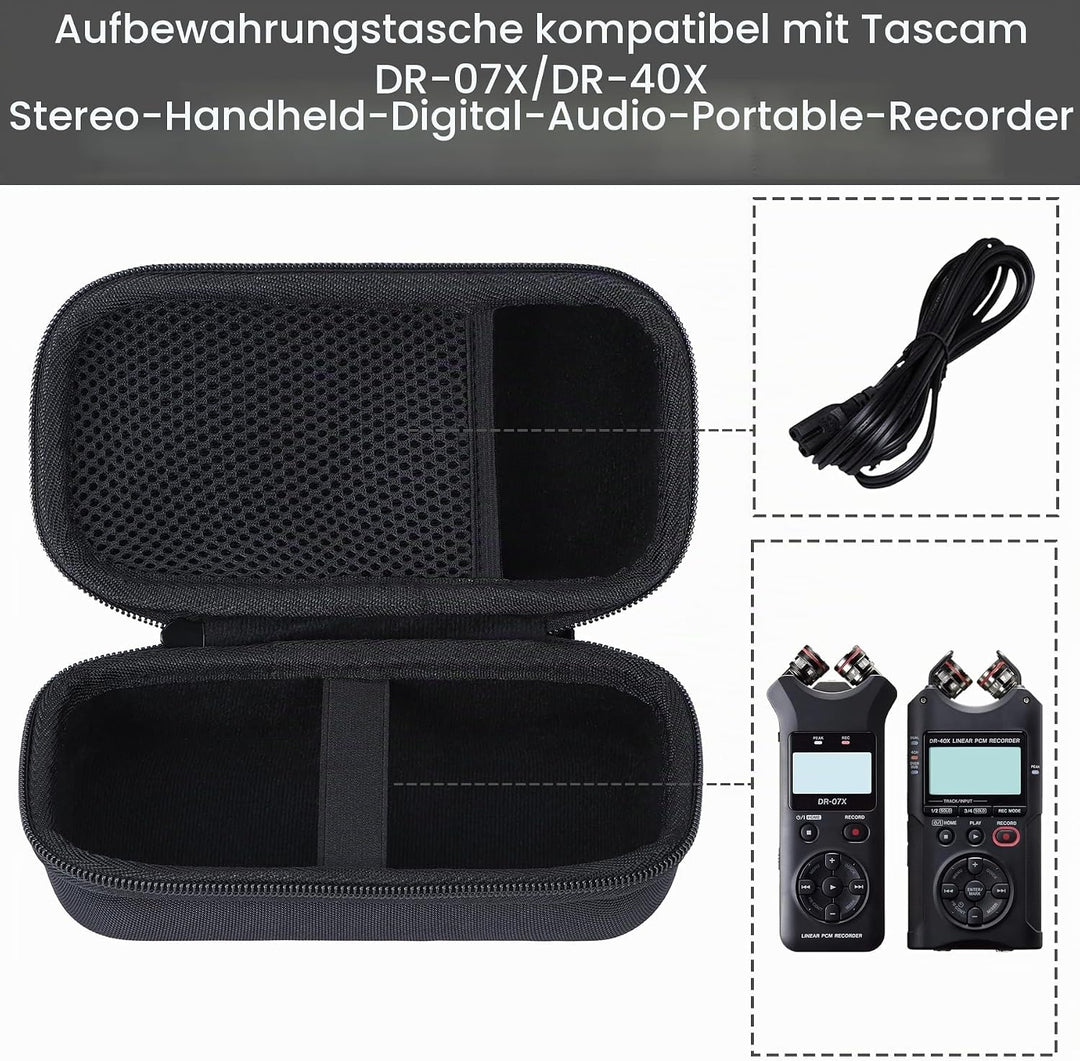 Hart Schutz Hülle Etui Tasche für Tascam DR-07X /DR-07XP /DR-40X Tragbarer Vierspur-Audiorecorder fü