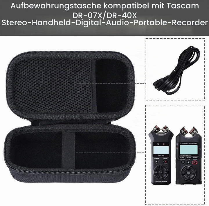Hart Schutz Hülle Etui Tasche für Tascam DR-07X /DR-07XP /DR-40X Tragbarer Vierspur-Audiorecorder fü