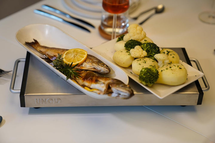 Unold 58845 Wärmespeicherplatte Elena - 1100 Watt, mobil, Keramik, Aufheizzeit 5 Min., Aufladbar, mi