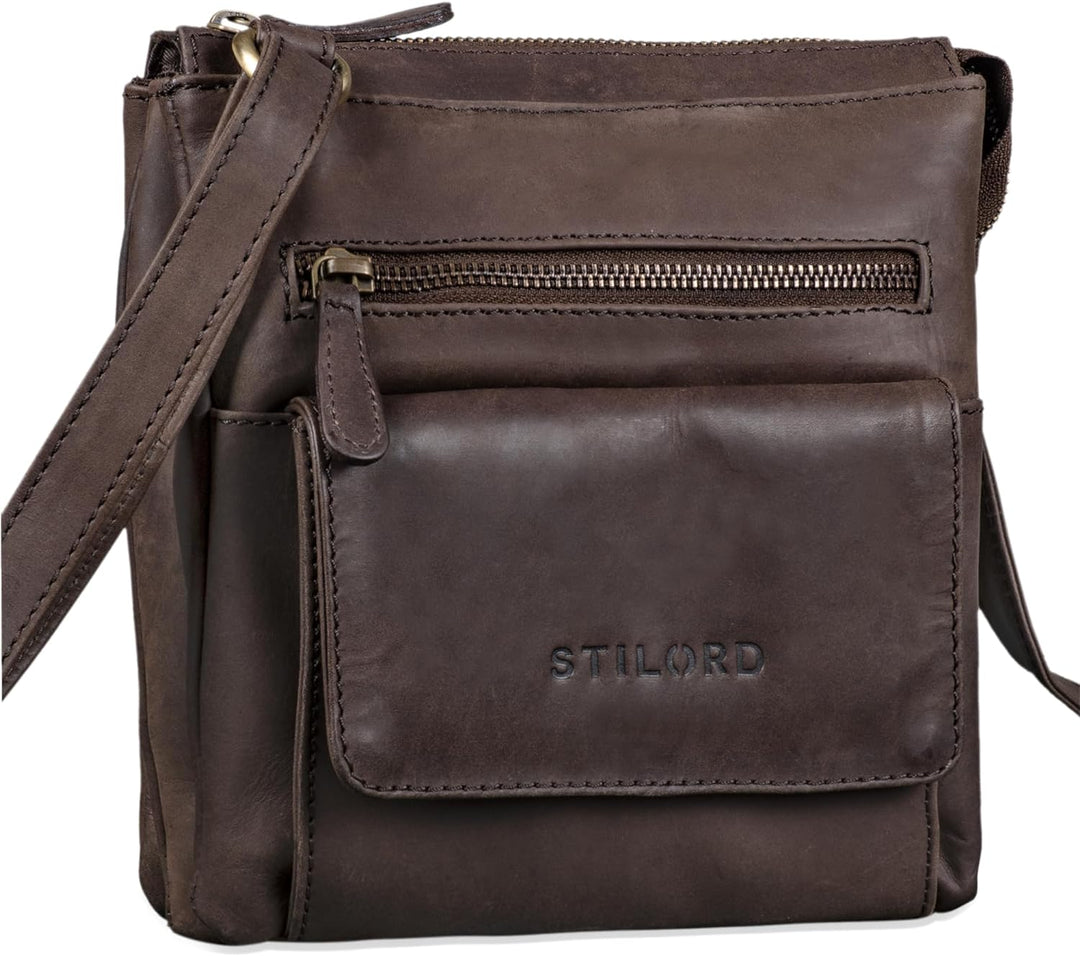 STILORD 'Leon' Schultertasche klein Leder Herren Damen Umhängetasche Vintage Handtasche Ledertasche