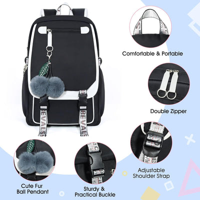 Bevalsa Schulrucksack Mädchen Teenager Damen Schulranzen Schultasche Modisch Freizeit Rucksack Campu