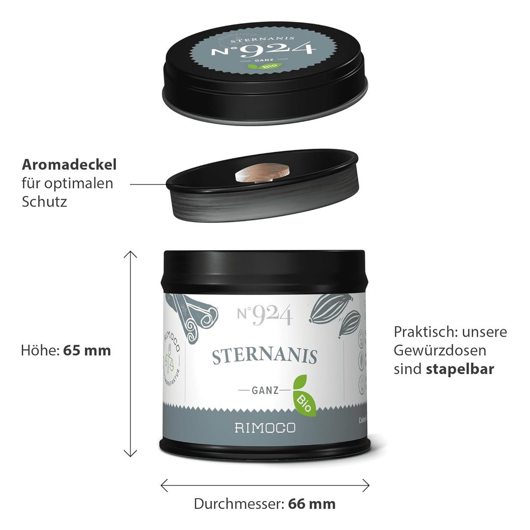 Bio Sternanis N°924 - ganz, warm, hocharomatisch & leicht süsslich, im praktischen Kraftpapier Zip-B