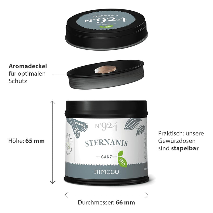Bio Sternanis N°924 - ganz, warm, hocharomatisch & leicht süsslich, im praktischen Kraftpapier Zip-B