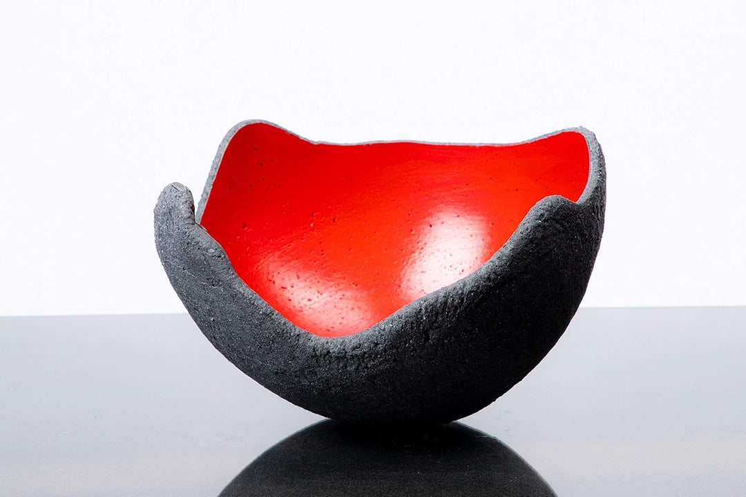 Lichtschale rot - M (20cm) - Beton schwarz - grau - Unikat handmade - Geburtstagsgeschenk - Einzigar
