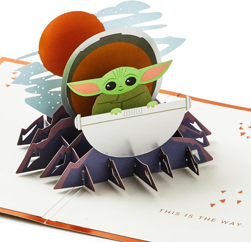 Hallmark Signature Paper Wonder Birthday Congratulations, Pop-Up-Karte (Baby Yoda) Pop Up, Baby Yoda