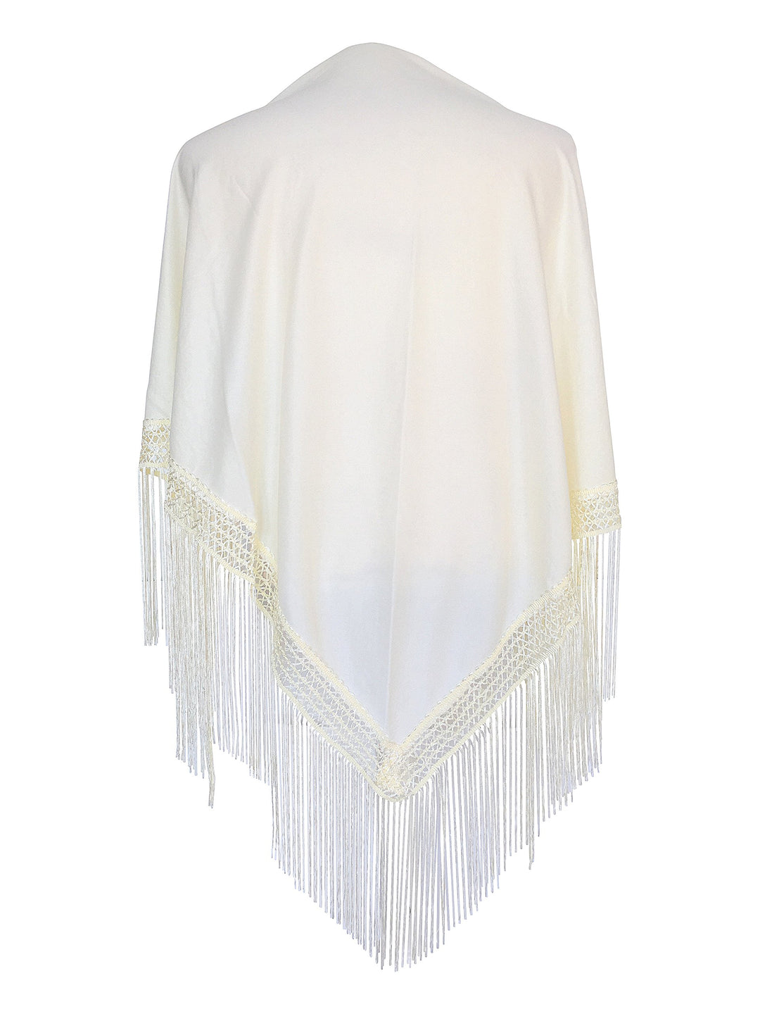 La Senorita Spanischer Manton Tuch Schal Creme Weiss, Creme Weiss