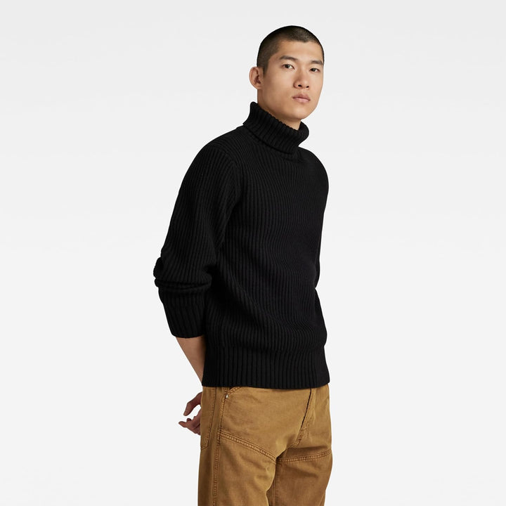 G-Star Herren Essential Turtle Knitted Pullover Knits S Schwarz (Dk Black D23732-d447-6484), S Schwa