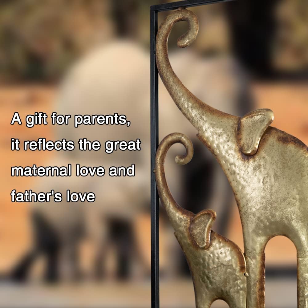 HKaikzo Elefanten-Wanddekoration, afrikanische Wanddekoration, goldener Elefant, Wandkunst, Tierdeko