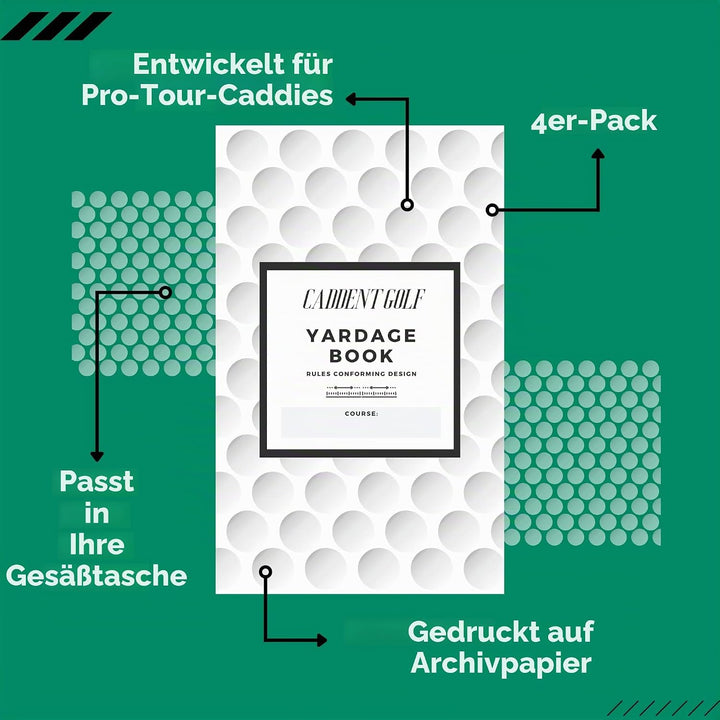 CADDENT Golf Yardage Book - Golf Journal &amp; Log Book with Golf Club Yardage Chart - Golf Notebook Bac