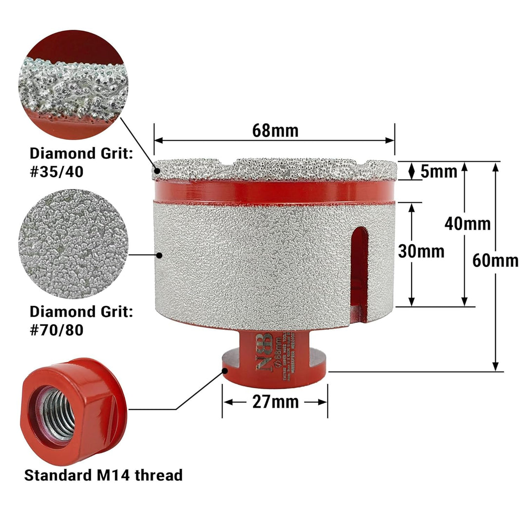 NBB Diamantbohrer mit M14-Diamantfräser Diamant-Anfasbohrer, Fasenbohrer Diamant-Lochsäge zum Bohren