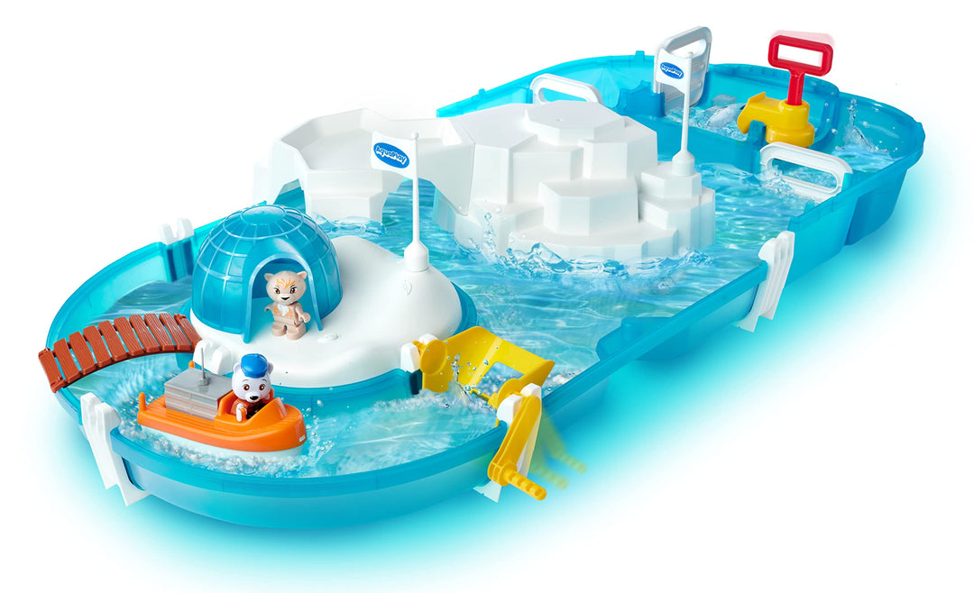 AquaPlay - Polar - Wasserbahn mit Eisberg, Stausee und Rampe für einen Wasserfall, inklusive Spielfi