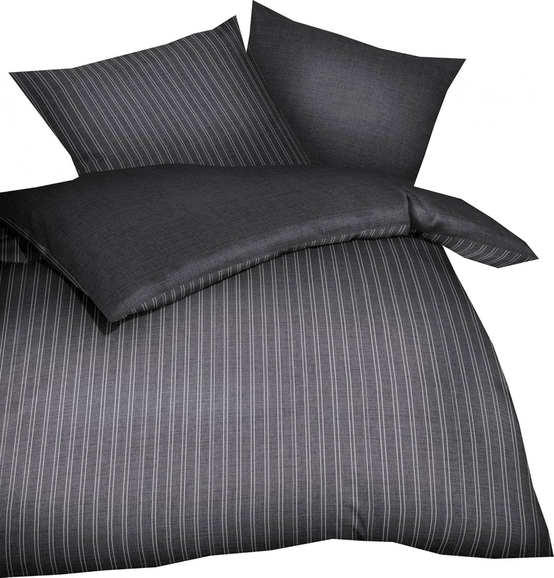 Kaeppel Feinbiber-Bettwäsche Eternity Combo, 2-TLG. Zinn, 200X200 cm Zinn 200X200 CM, Zinn 200X200 C