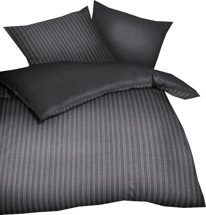 Kaeppel Feinbiber-Bettwäsche Eternity Combo, 2-TLG. Zinn, 200X200 cm Zinn 200X200 CM, Zinn 200X200 C