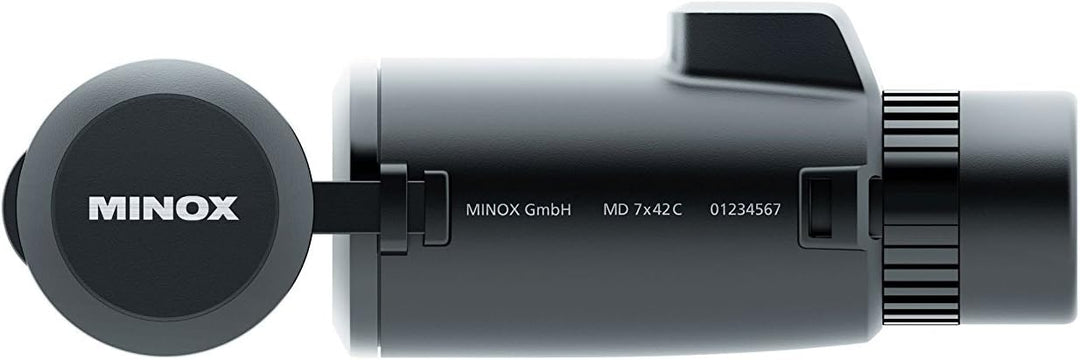 Minox MD C 7x42 Monokular Schwarz – Kompaktes Fernrohr-Teleskop mit analogem Kompass – Inkl. Trageri