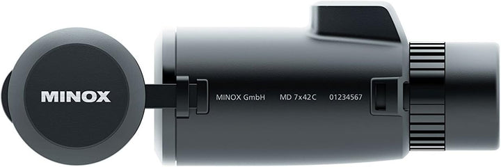 Minox MD C 7x42 Monokular Schwarz – Kompaktes Fernrohr-Teleskop mit analogem Kompass – Inkl. Trageri