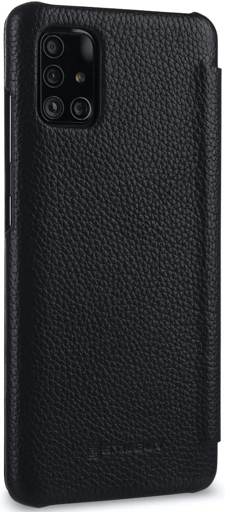 STILGUT Book Case kompatibel mit Samsung Galaxy A51 Hülle aus Leder zum Klappen, Klapphülle, Handyhü