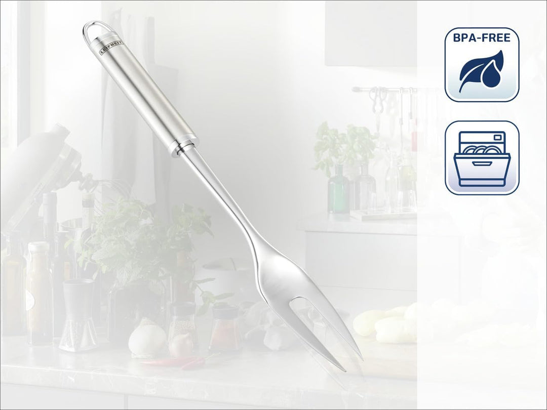 Leifheit Fleischgabel ProLine-Serie, spitze Bratengabel 33 cm, Grillgabel aus rostfreiem Edelstahl,