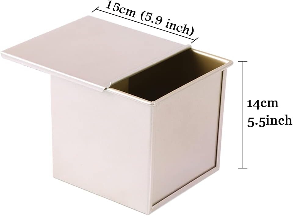 CANDeal Für 450g Teig Toast Brot Backform Gebäck Kuchen Brotbackform Mold Backform mit Deckel(Gold-Q