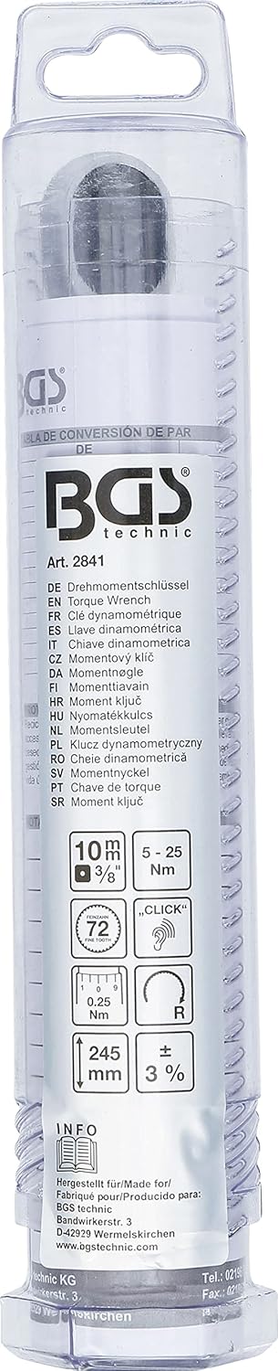 BGS 2841 | Drehmomentschlüssel | Abtrieb Aussenvierkant 10 mm (3/8") | 5 - 25 Nm, 10 mm (3/8") | 5 -