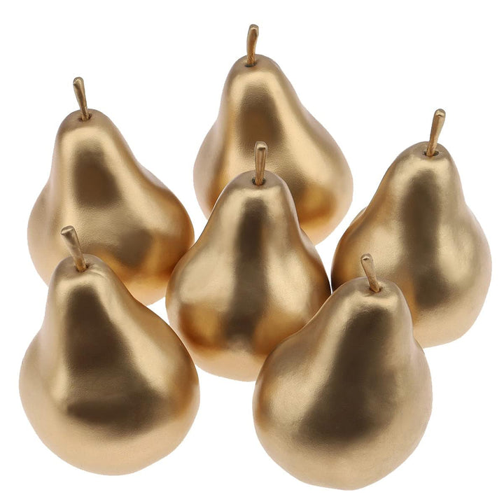 Meiwlong 6 PCS Künstliche Realistisch Birne Gefälscht Lebensecht Anzeige Dekoration Golden Geburtsta