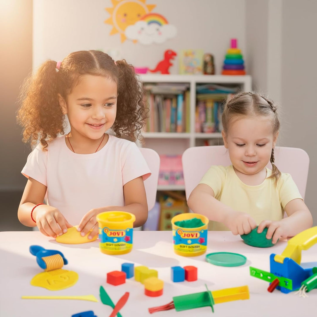 Jovi Blandiver Neon Knete, extra weiche Knetmasse in leuchtenden Farben für Kinder ab 2 Jahren, gelb