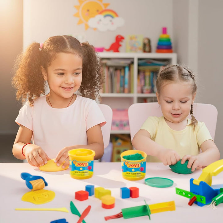 Jovi Blandiver Knete (extra weiche Knetmasse für Kinder ab 2 Jahren) 10 Dosen, farbig sortiert zu je