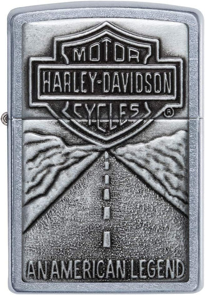 Zippo 1.330.014 Feuerzeuge Harley-Davidson American Legend Emblem - Chrom gebürstet