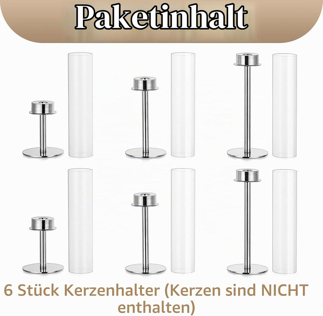 Sziqiqi Kerzenhalter Kerzenständer Silber Metall für Hochzeitstisch Mittelstücke - 48cm Hoch Kerzens