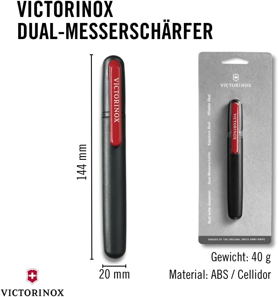 Victorinox Dual-Messerschärfer Outdoor, für Schweizer Taschenmesser, Schleifstein klein, schwarz One