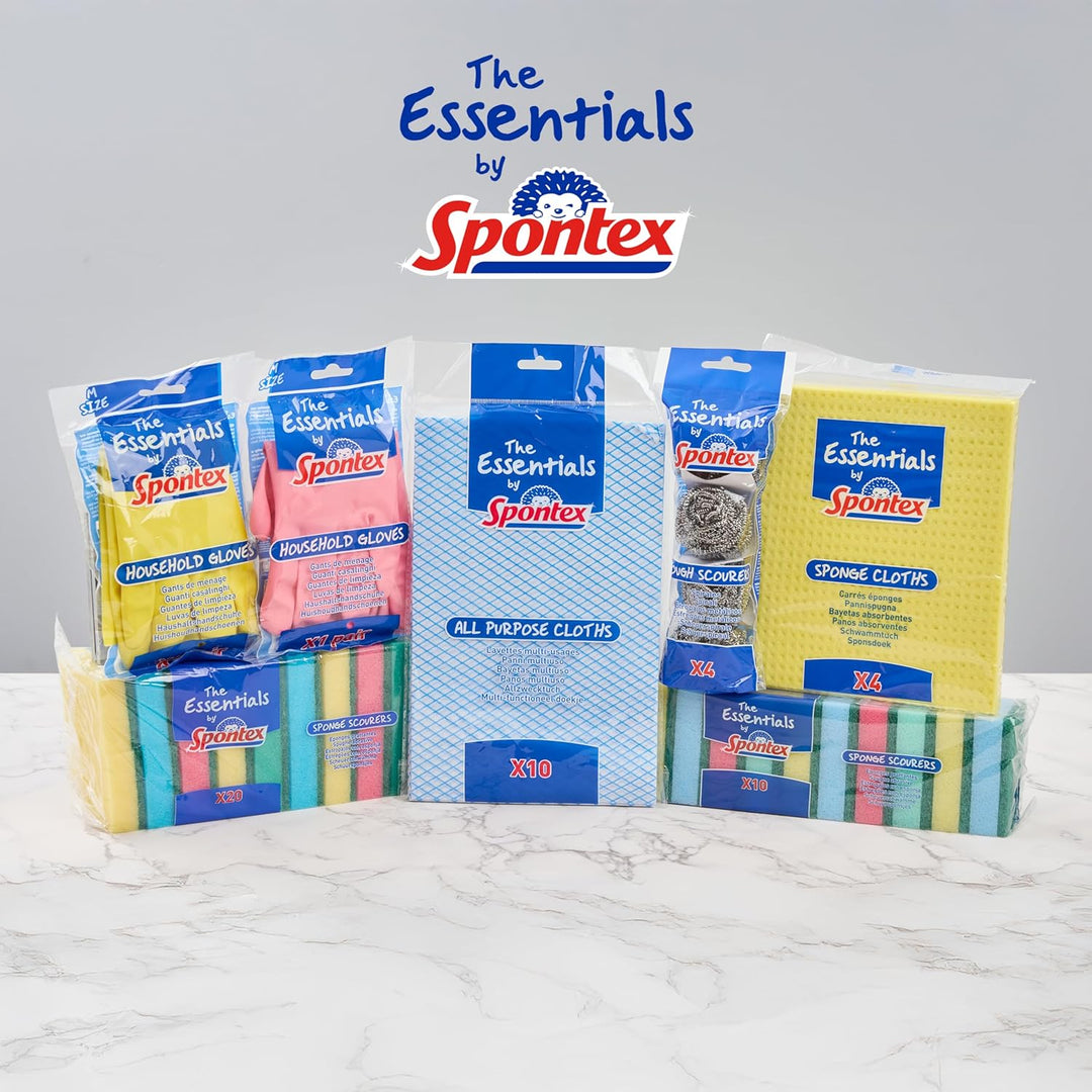 Spontex The Essentials Schwammtücher | Super saugfähige Geschirrtücher zum Wischen und Reinigen | 10