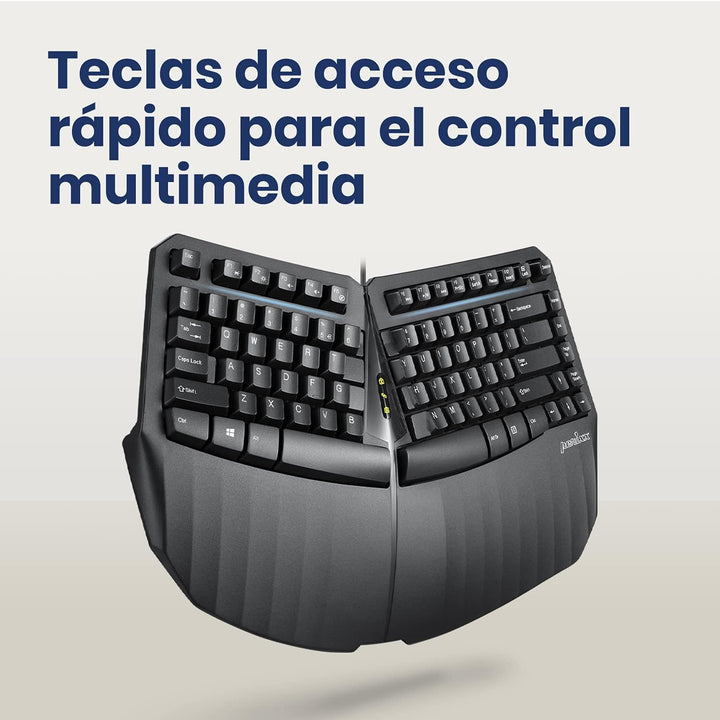 Perixx PERIBOARD-413B ES, Kabelgebundene ergonomische kompakte Geteilte Tastatur, 40 x 27,5 x 5,5 cm