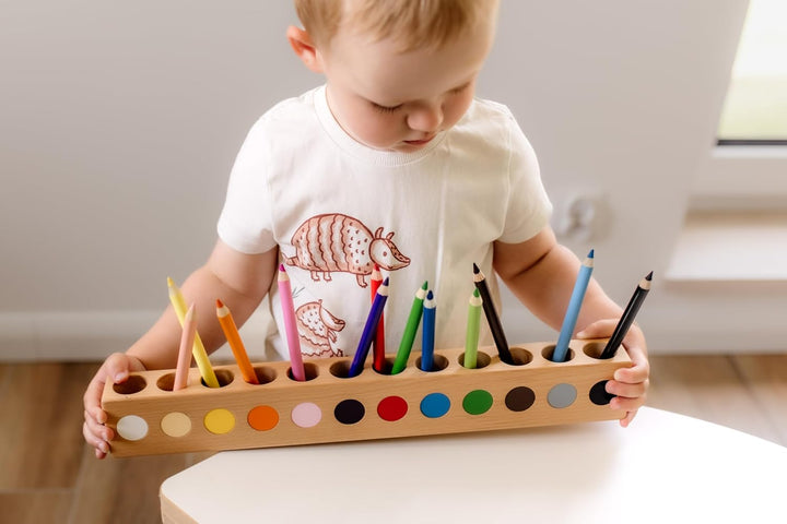 Obubu Montessori Schreibtisch Organizer Kinder - Stiftehalter Holz - Stifte Organizer - Stiftebox Ho
