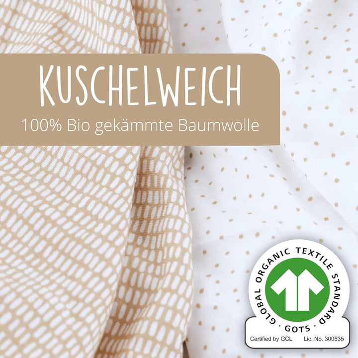 mimaDu® GOTS Bio Spannbettlaken 90x40 Beistellbett Spannbettlaken 40x90 Baby Spannbettlaken 40 x 90