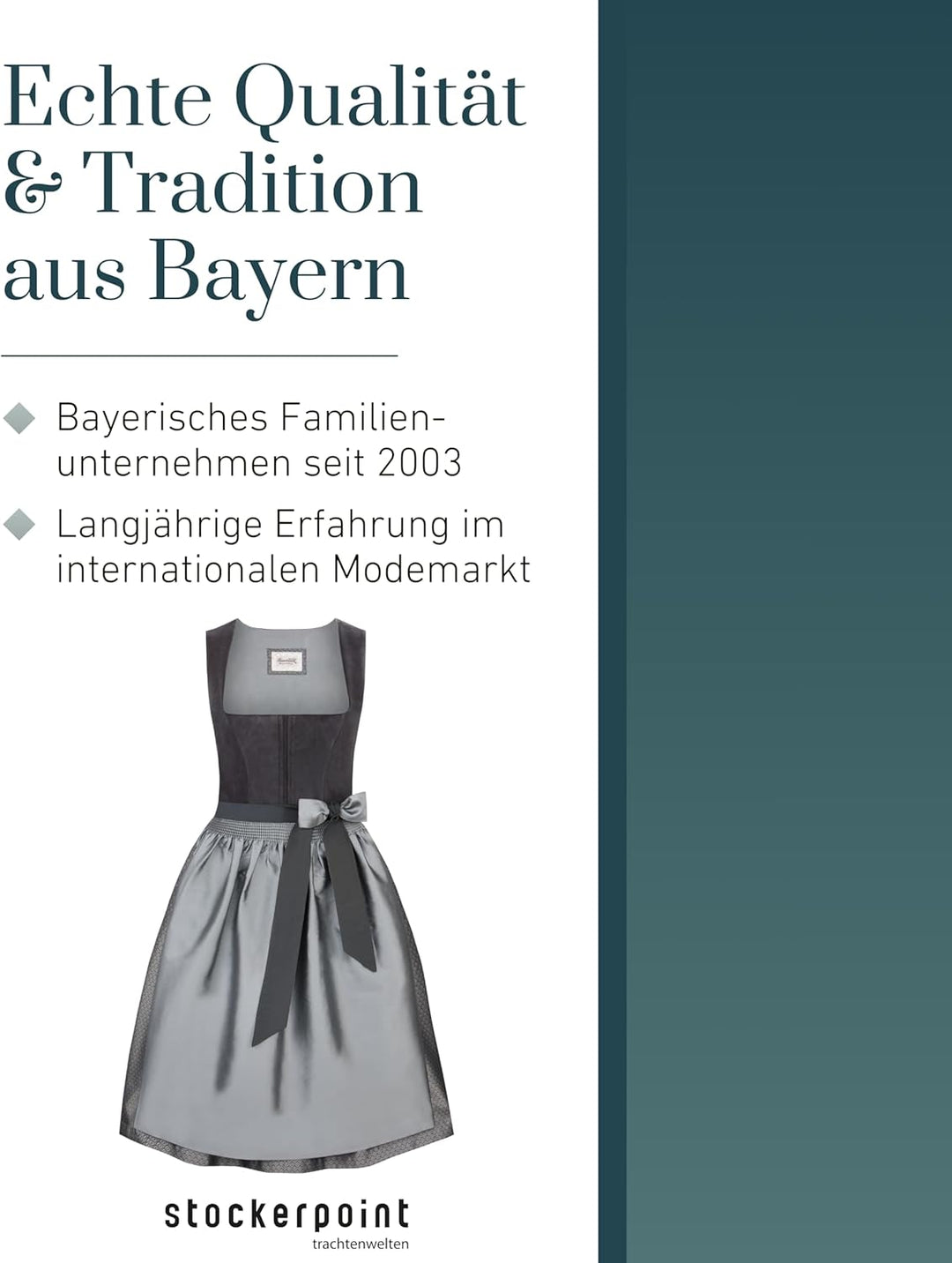 Stockerpoint Damen Dirndl Gloria Kleid für besondere Anlässe 42 Graphit, 42 Graphit