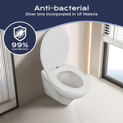 SAMODRA Premium Toilettendeckel O-Form,WC Sitz mit Absenkautomatik,Weiss Klodeckel mit Quick-Release