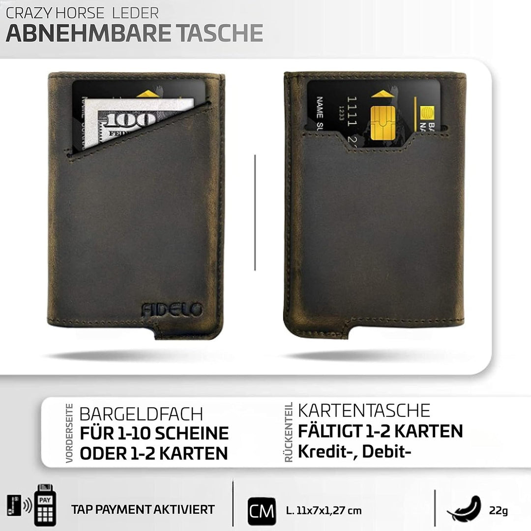 Fidelo Karbonfaser-Minimalistische Brieftasche – Schlankes Kreditkartenetui, Geldscheinklammer-Geldb