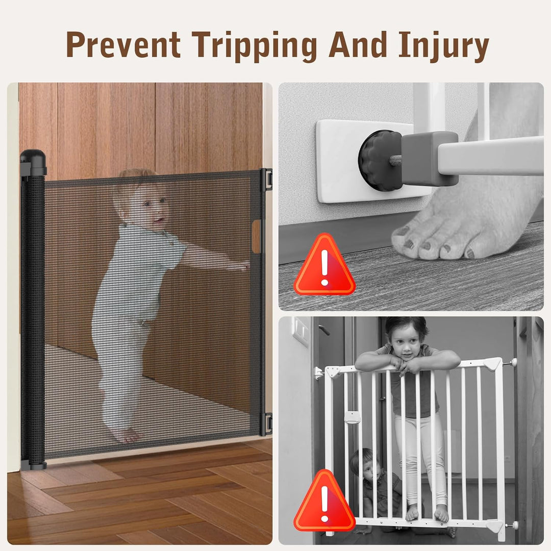 Kuro sagol Baby-Treppenschutzgitter 300cm, 88 cm hoch ausziehbar Einhändig bedienbar Sicherheitsgitt
