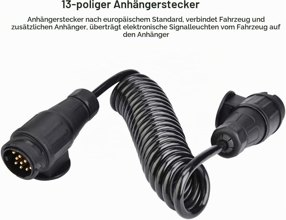 Spiralkabel 13 polig Anhängerkabel 12V Verlängerungskabel 3M Anhängerstecker 13 polig auf 13 polig A