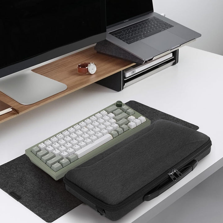 GEEKRIA 65% Tastatur-Tragetasche, Hartschalen-Reisetasche für kompakte 68-Tasten-Tastatur mit Knopf,