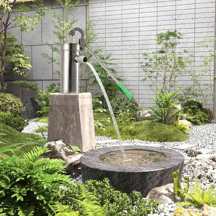 TABODD Wasserpumpe Edelstahl, Wasserhandpumpe Handpumpe Wasser Brunnen Handwasserpumpe Manuelle Wass