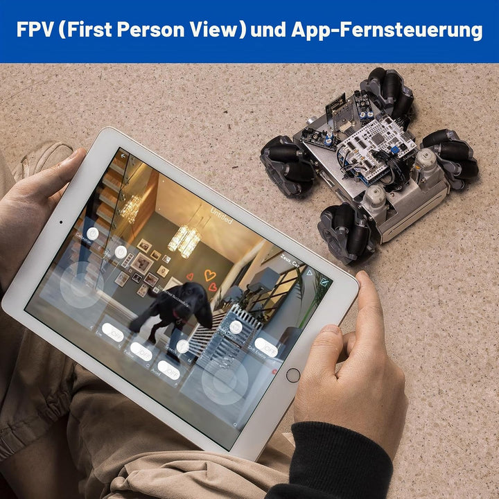 SUNFOUNDER Smart Robot Car Kit Kompatibel mit Arduino UNO R3, 4WD Omnidirektionale Bewegung, FPV, ES