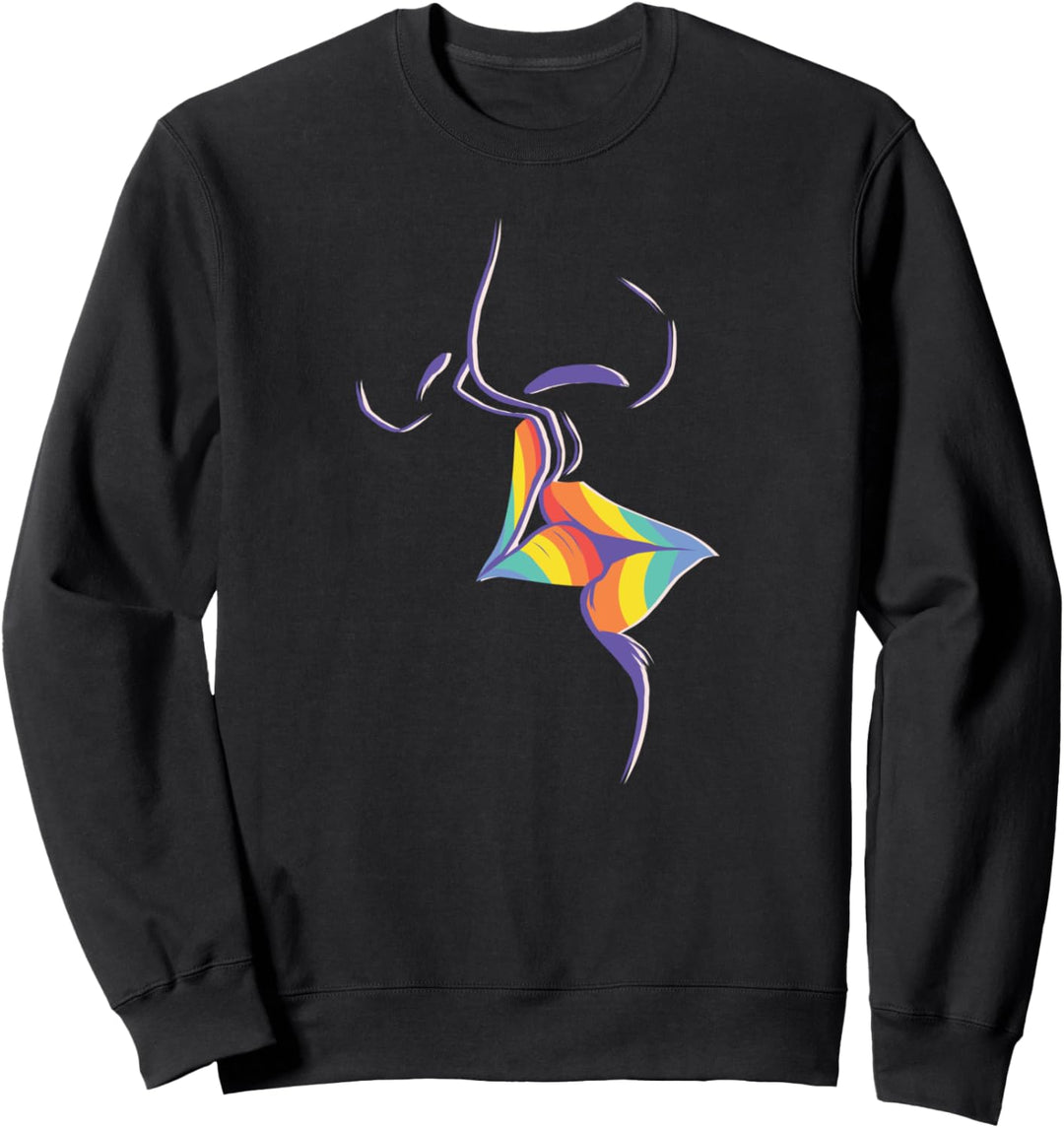 LGBTQ+ Statement: Rainbow Kiss Lips Sweatshirt