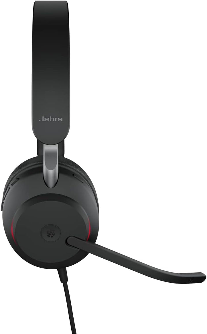 Jabra Evolve2 40 PC Headset – Noise Cancelling Microsoft Teams Certified Stereo Headphones With 3-Mi