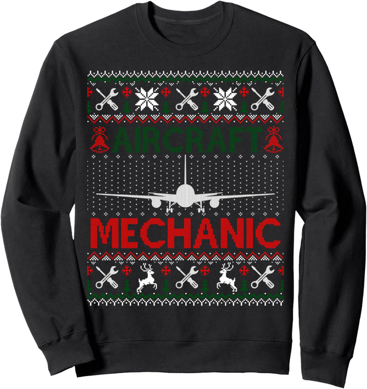 Flugzeug-Mechaniker hässlicher Weihnachtspullover Sweatshirt